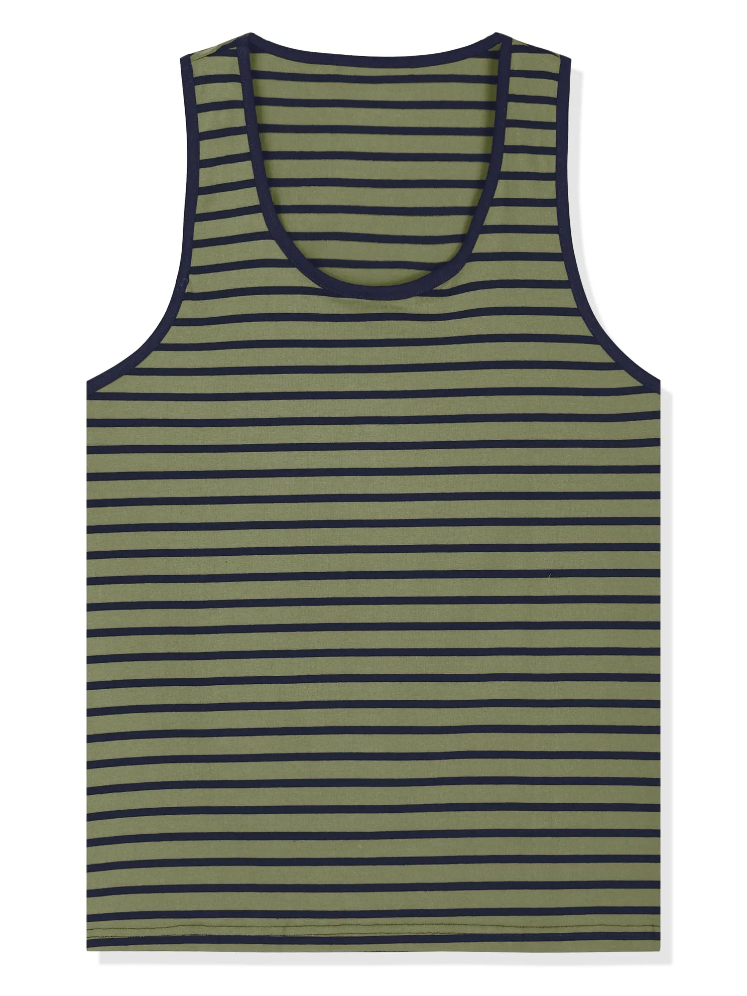 Basic Striped Crew Neck Sleeveless Vest Tank Top