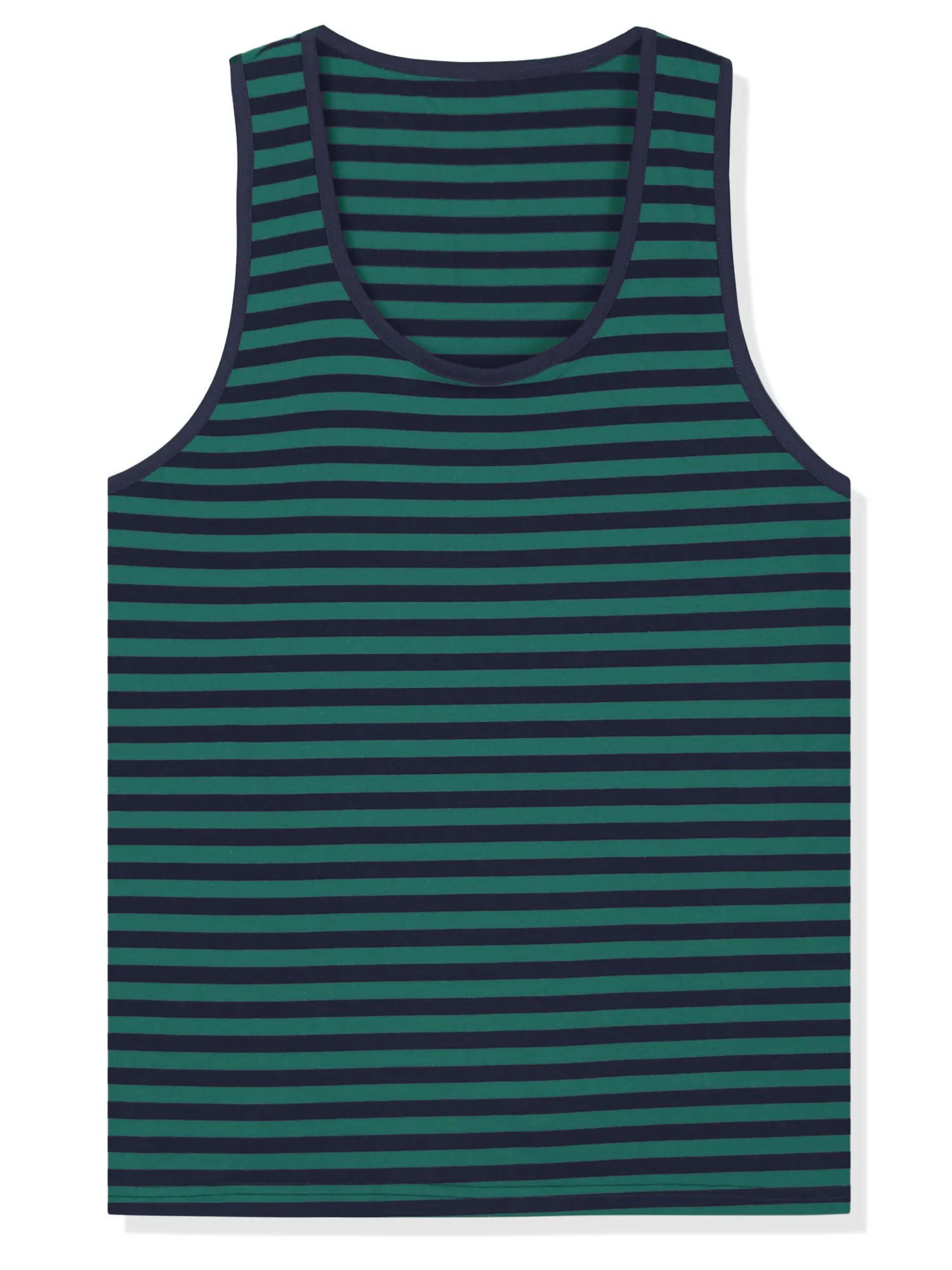 Basic Striped Crew Neck Sleeveless Vest Tank Top
