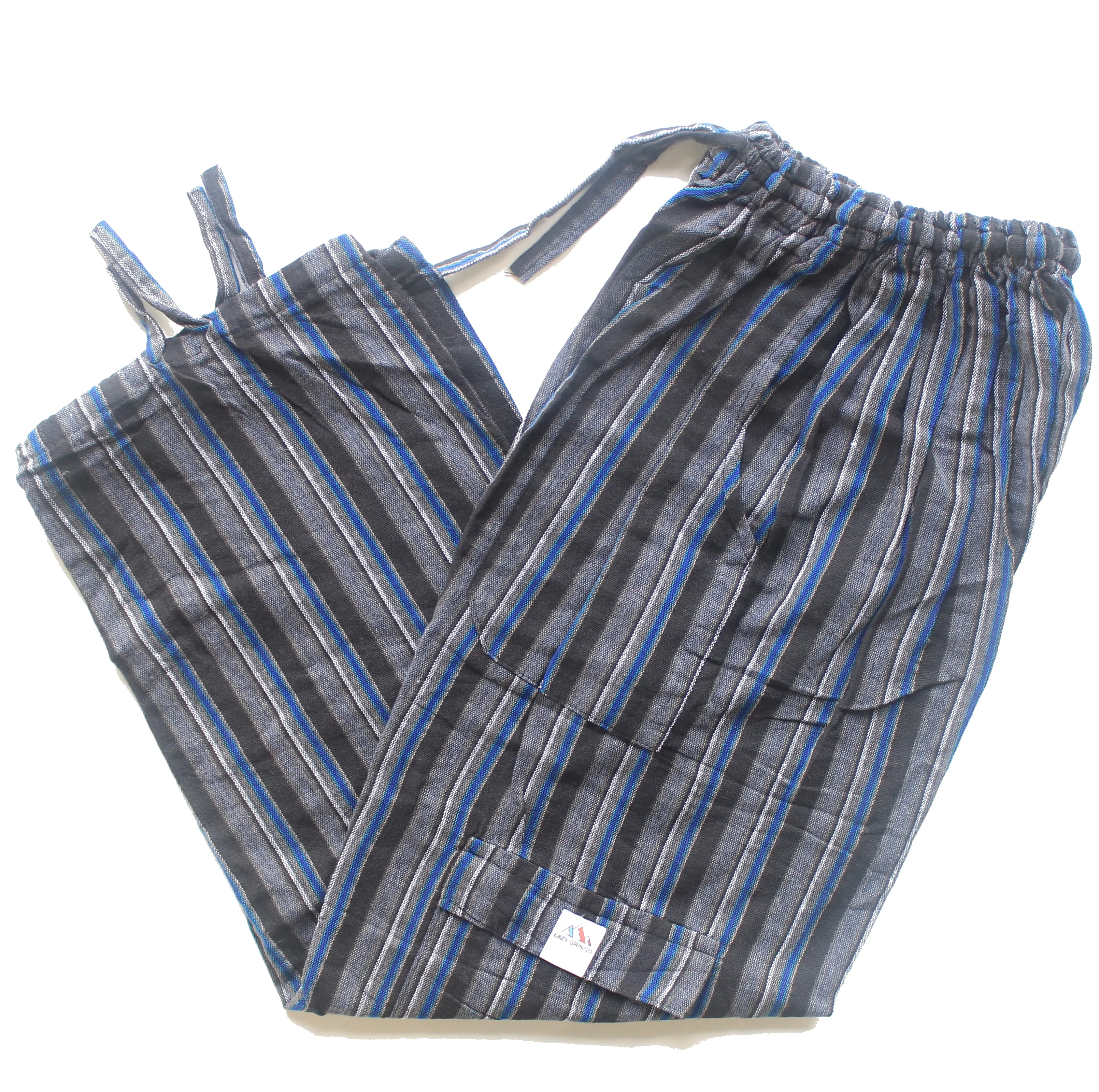 (Large) Gray with Black and Blue Stripes 0190