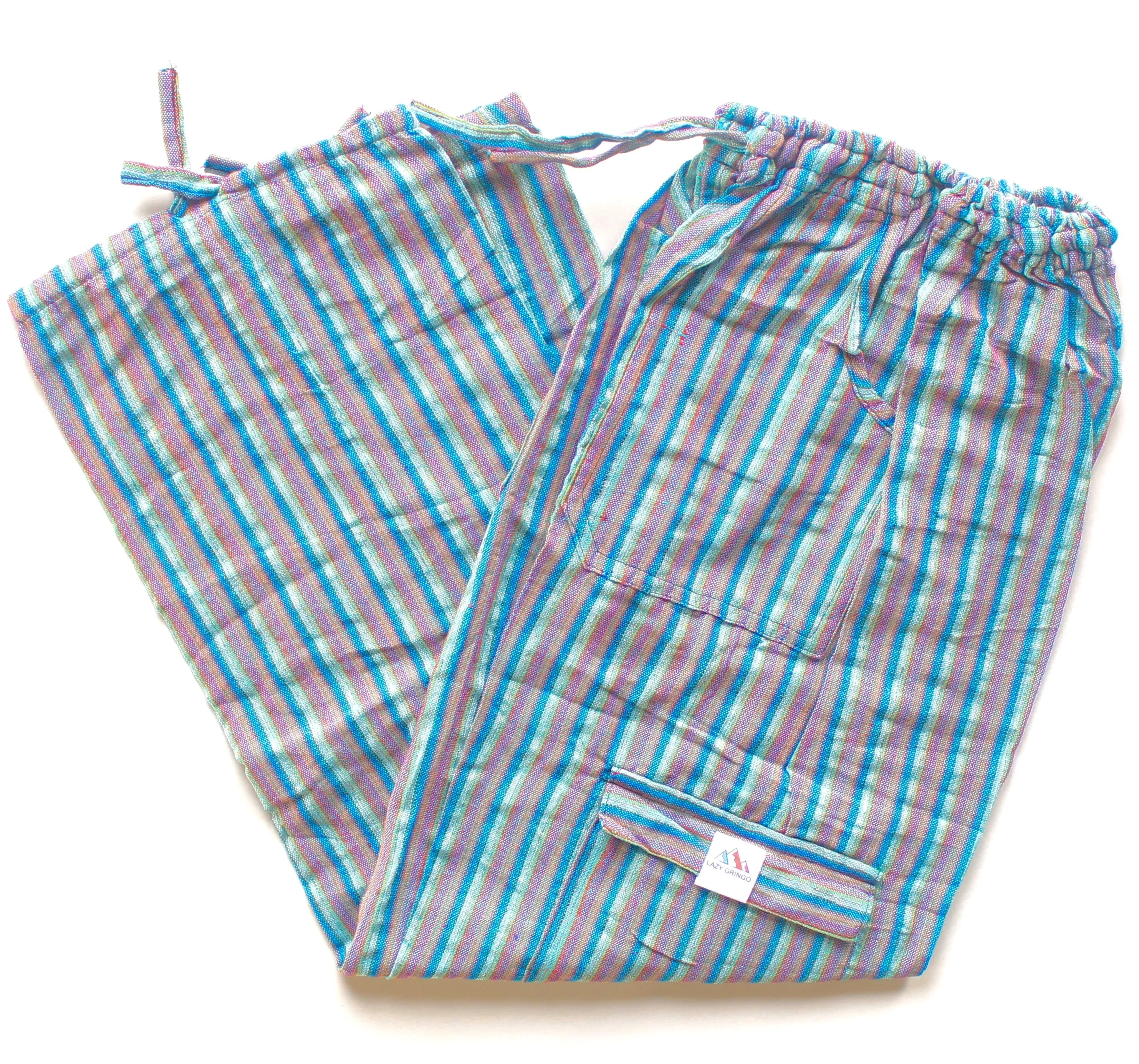 (Medium) Teal with Blue and Pink Stripes 0185